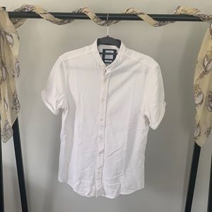 Zara Mens White Button Down Short Sleeve Shirt (S)